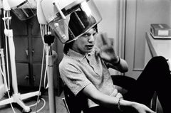 Mick Jagger at the hairdresser