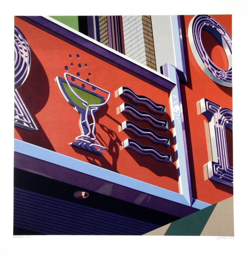 Champagne, from American Signs portfolio - Print by Robert Cottingham