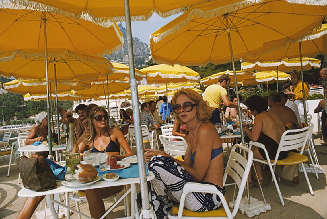 Slim Aarons Color Photograph - Cafe in Monte Carlo (Aarons Estate Edition)