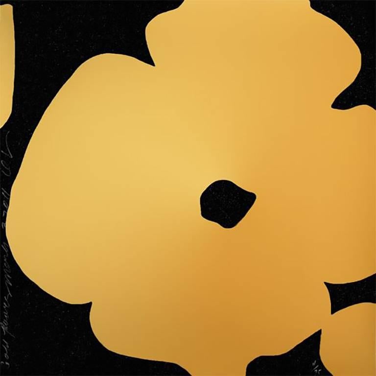 Donald Sultan Abstract Print - Gold Flower