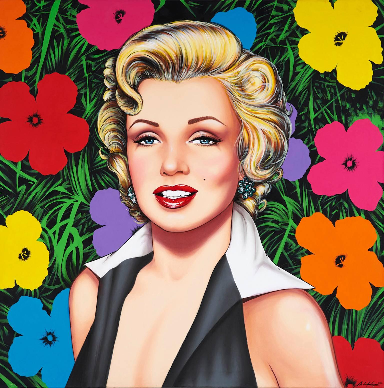 Marilyn Warhol (El Jardin de Hollywood)  - Painting by Antonio de Felipe