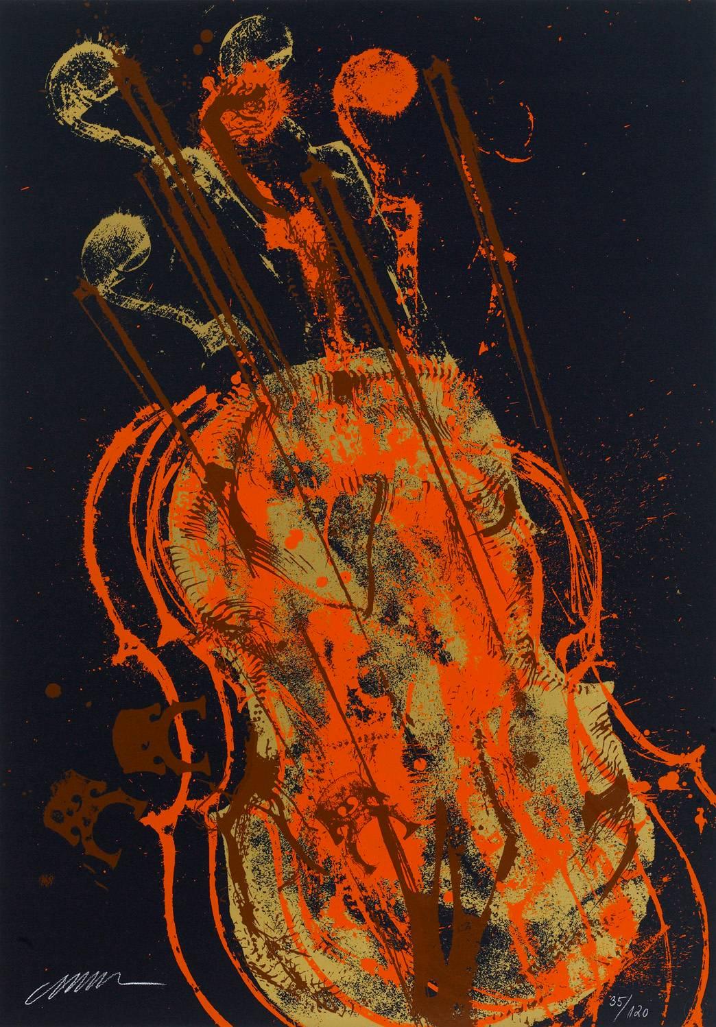 Fernandez Arman Figurative Print - Melody for Strings 1