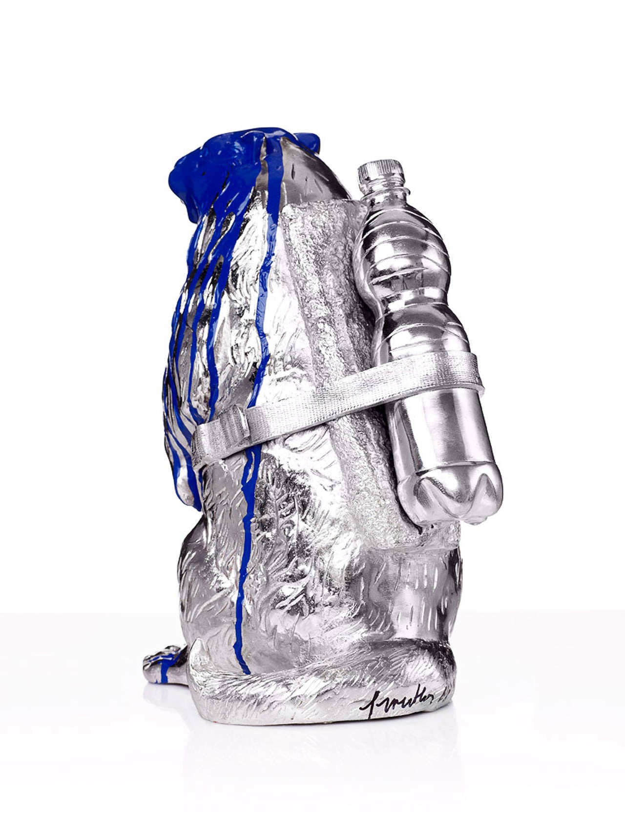 Cloned Marmot with pet bottle. - Sculpture by William Sweetlove
