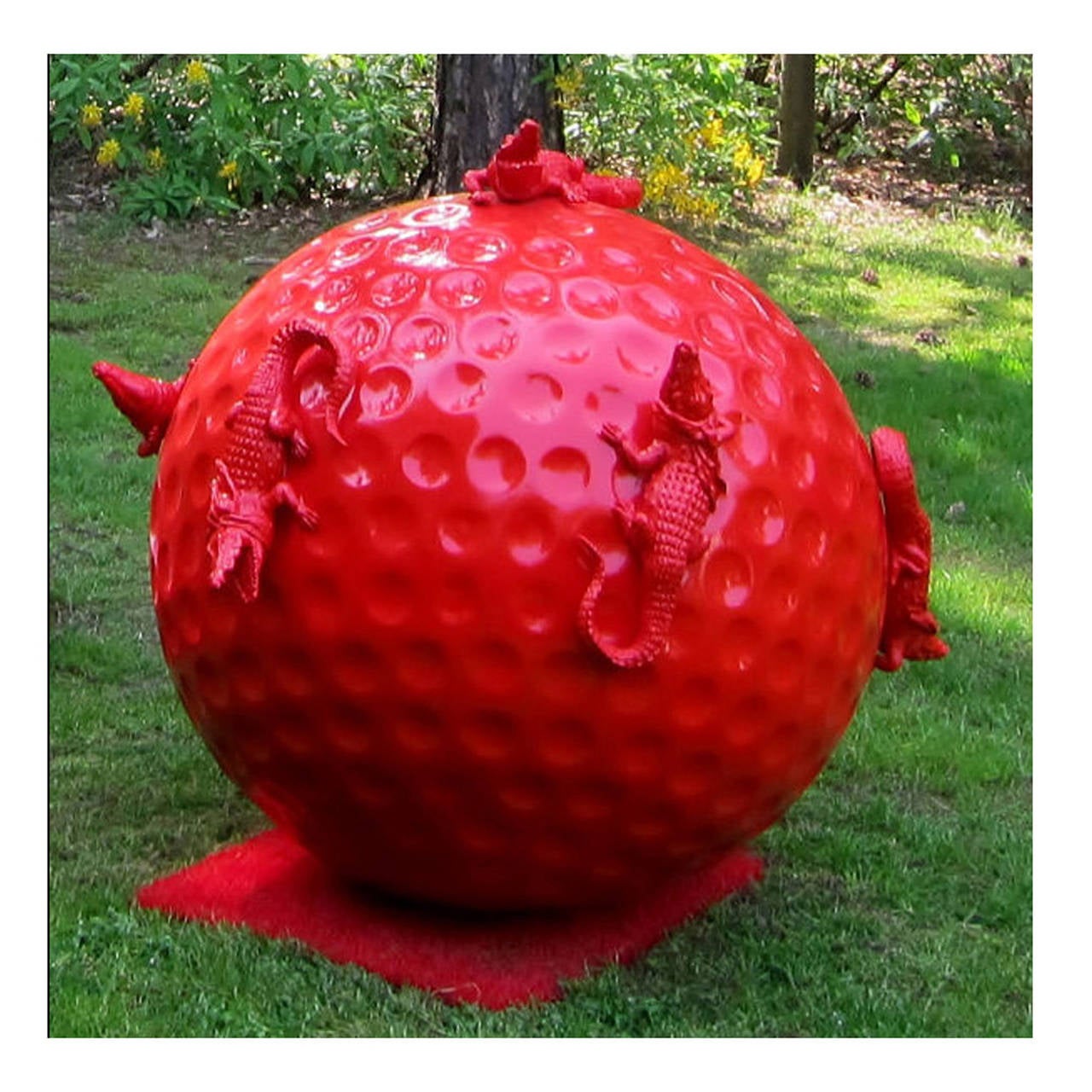 William Sweetlove Figurative Sculpture - Cloned golfball with crocodiles
