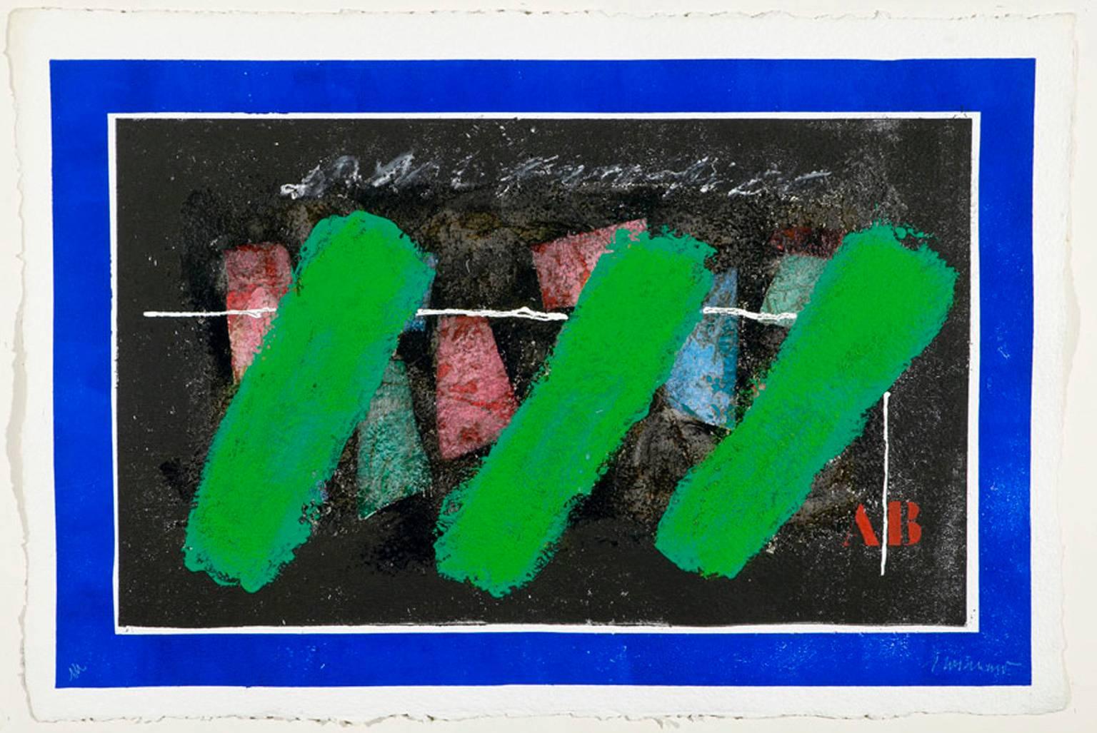James Coignard Abstract Print - Trois verts #1193.
