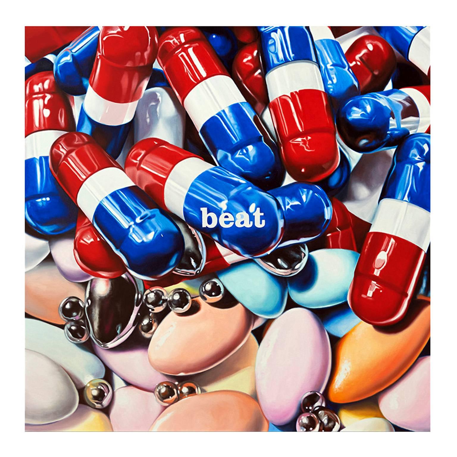 Philippe Huart Figurative Painting - Heartbeat Pills. 