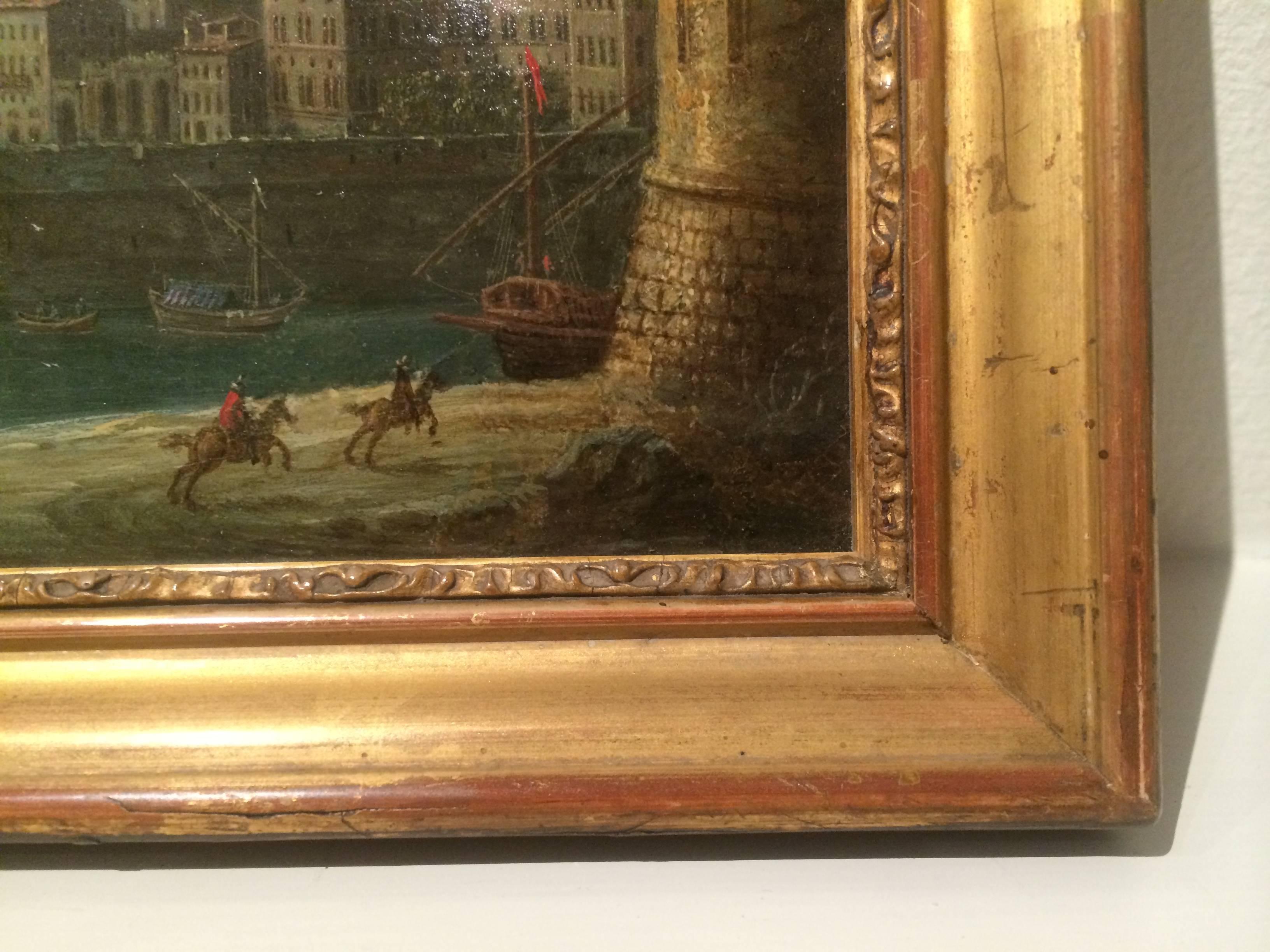 Capriccio einer befestigten Stadt an einer Felsenküste (Grau), Landscape Painting, von Orazio Grevenbroeck