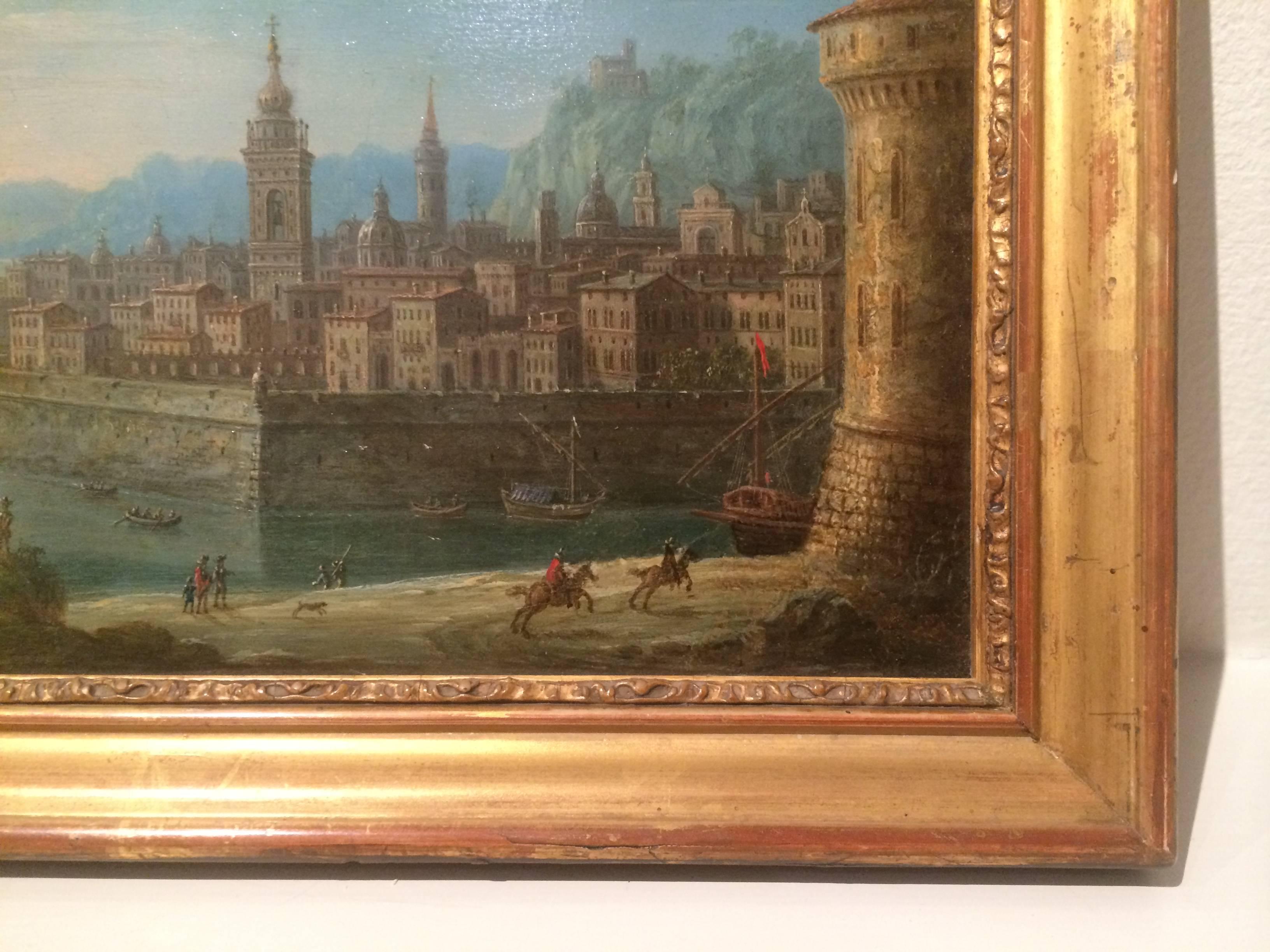 ORAZIO GREVENBROECK
(Paris? 1670 - 1730)
 
Capriccio einer befestigten Stadt an einer felsigen Küste

Öl auf Kupfer 
7 ¼ x 14 in. (18,4 x 35,6 cm.)

Provenienz:
Fred F. und Lois K. Rogers, U.S.A.

Orazio war der Sohn von Jan I. und der
