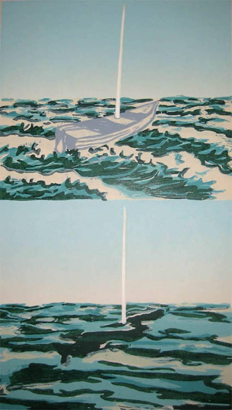 Richard Bosman Landscape Print - Sunken Boat