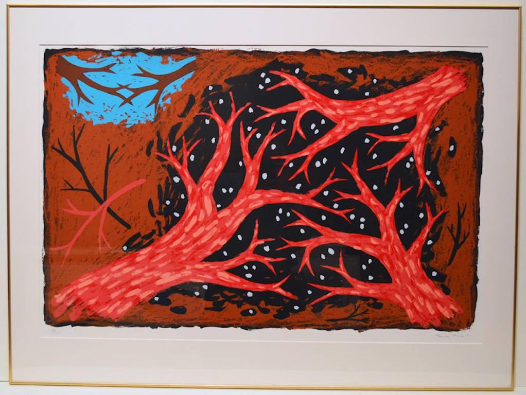 Landscape Print Louisa Chase - Arbres rouges