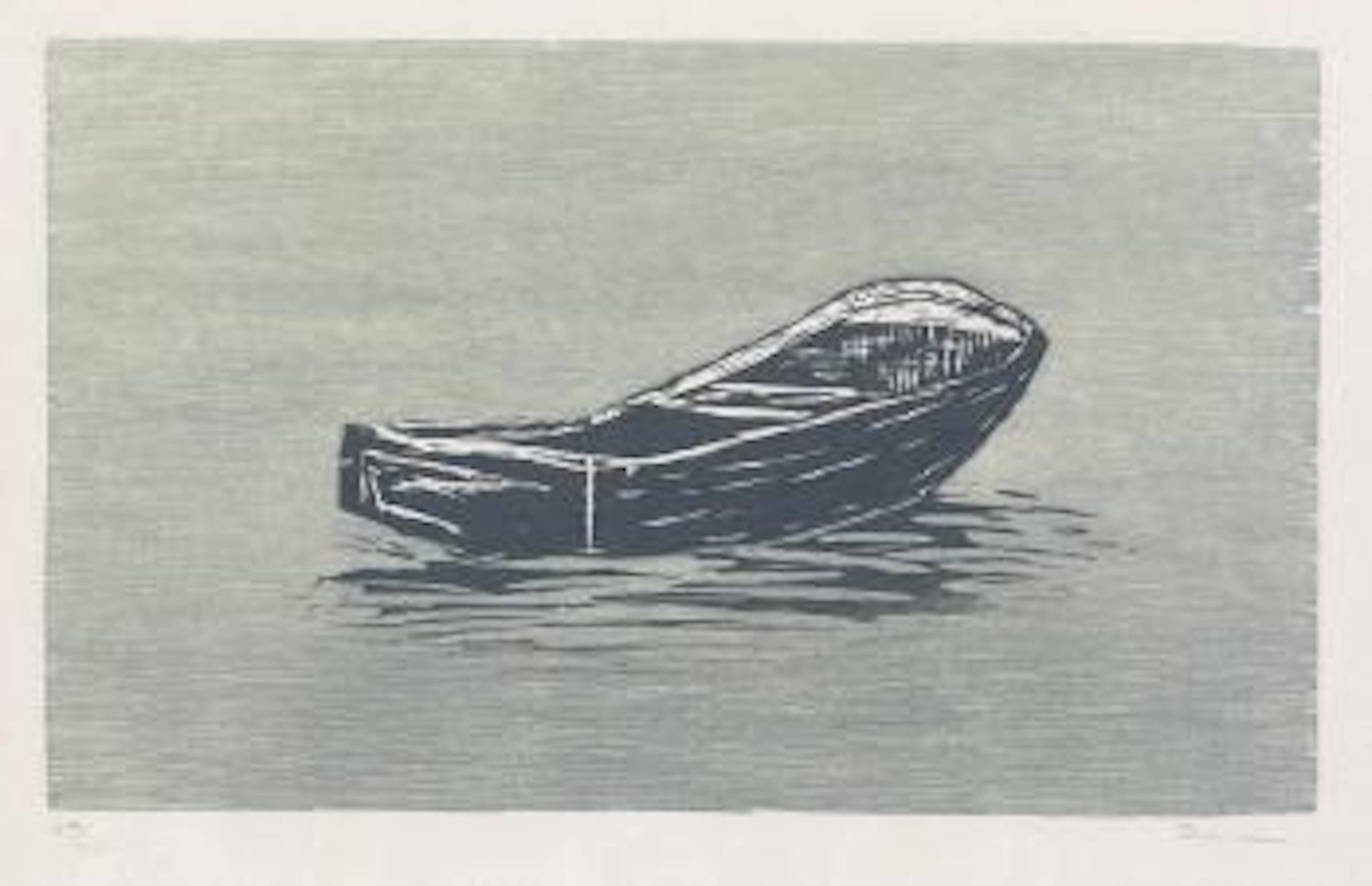 Richard Bosman Landscape Print - Boat (study for estuary)