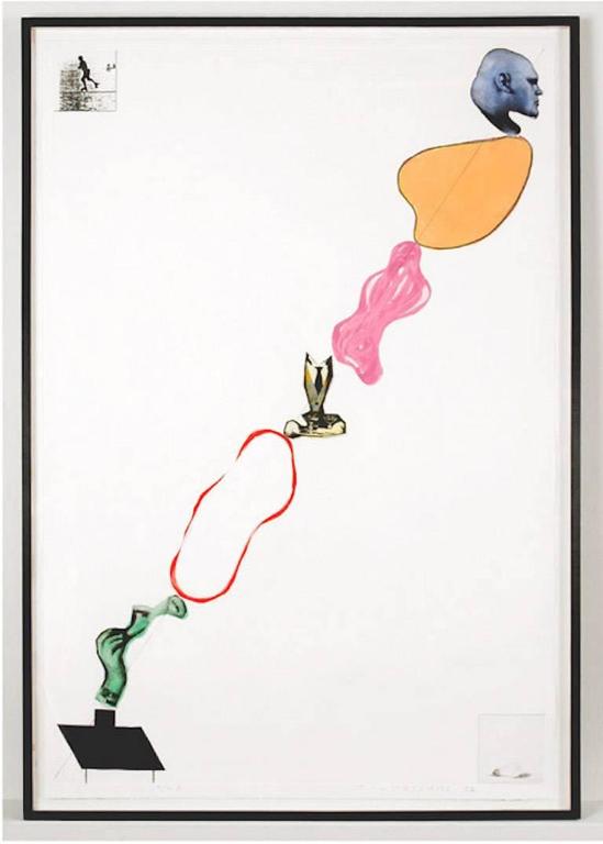 John Baldessari Print - Domestic Smoke: Desire, Power, Colored Intervals, and Genie