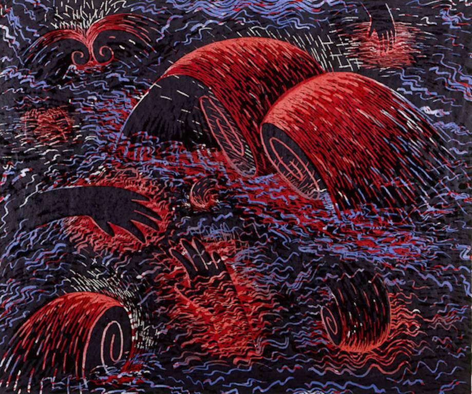 Louisa Chase Print - Red Sea