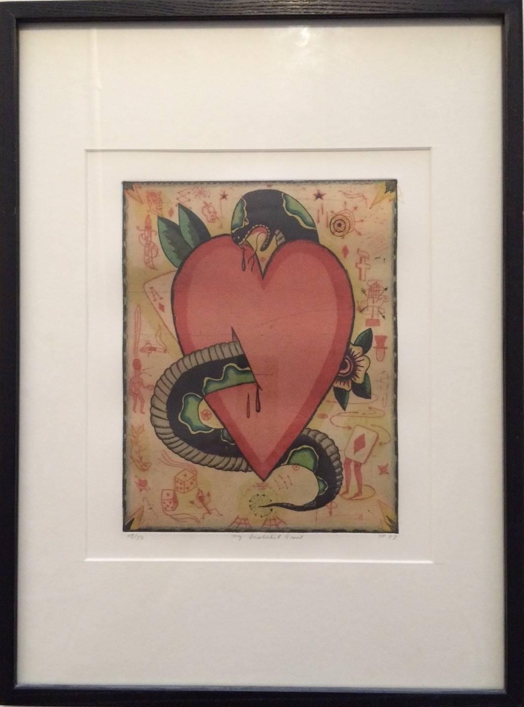 Tony Fitzpatrick Print - My Snakebit Heart