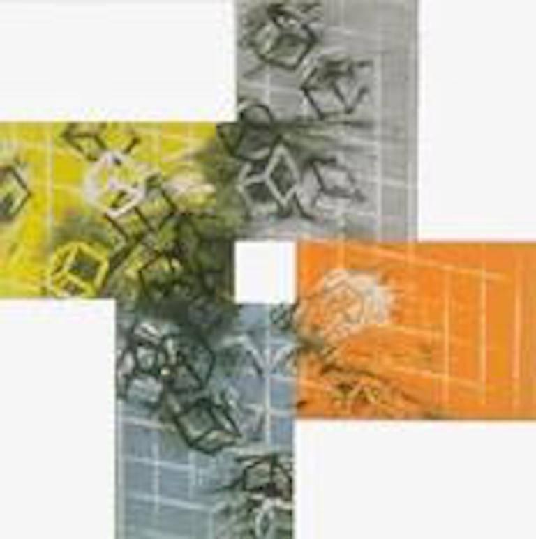 Four Color Quartets (Second Quartet) - Brown Abstract Print by Mel Bochner