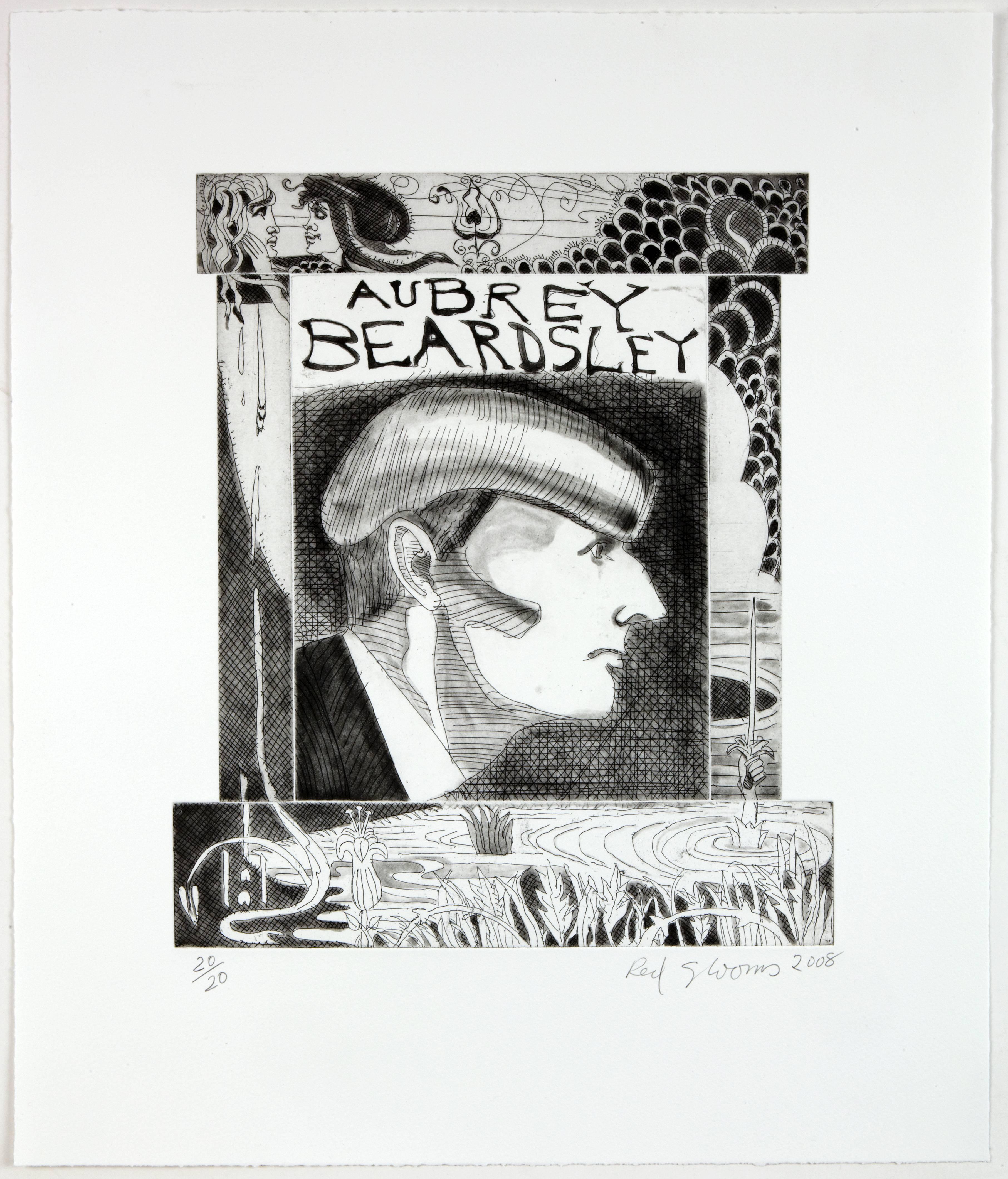 Red Grooms Portrait Print - Aubrey Beardsley