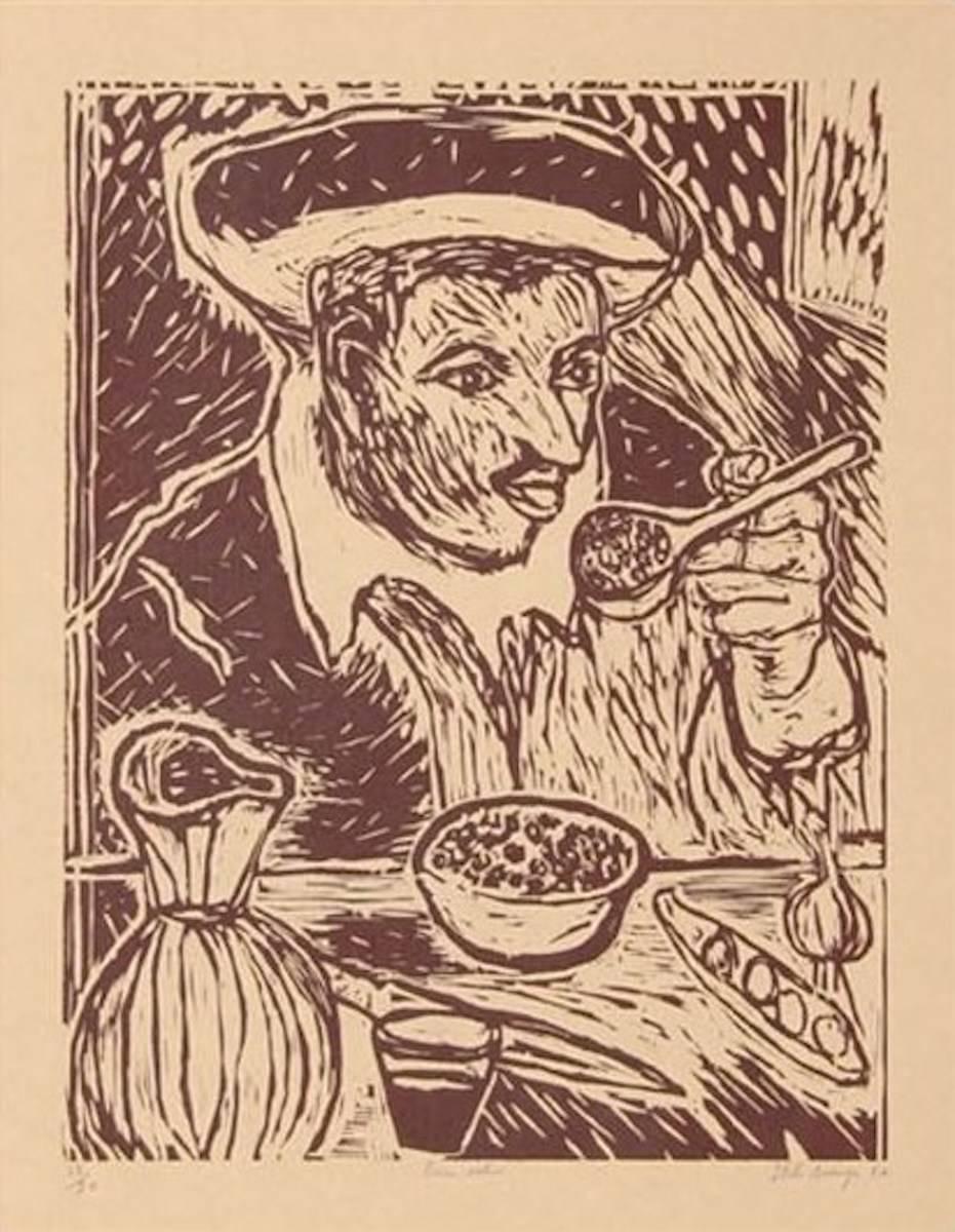 Italo Scanga Portrait Print - The Bean Eater