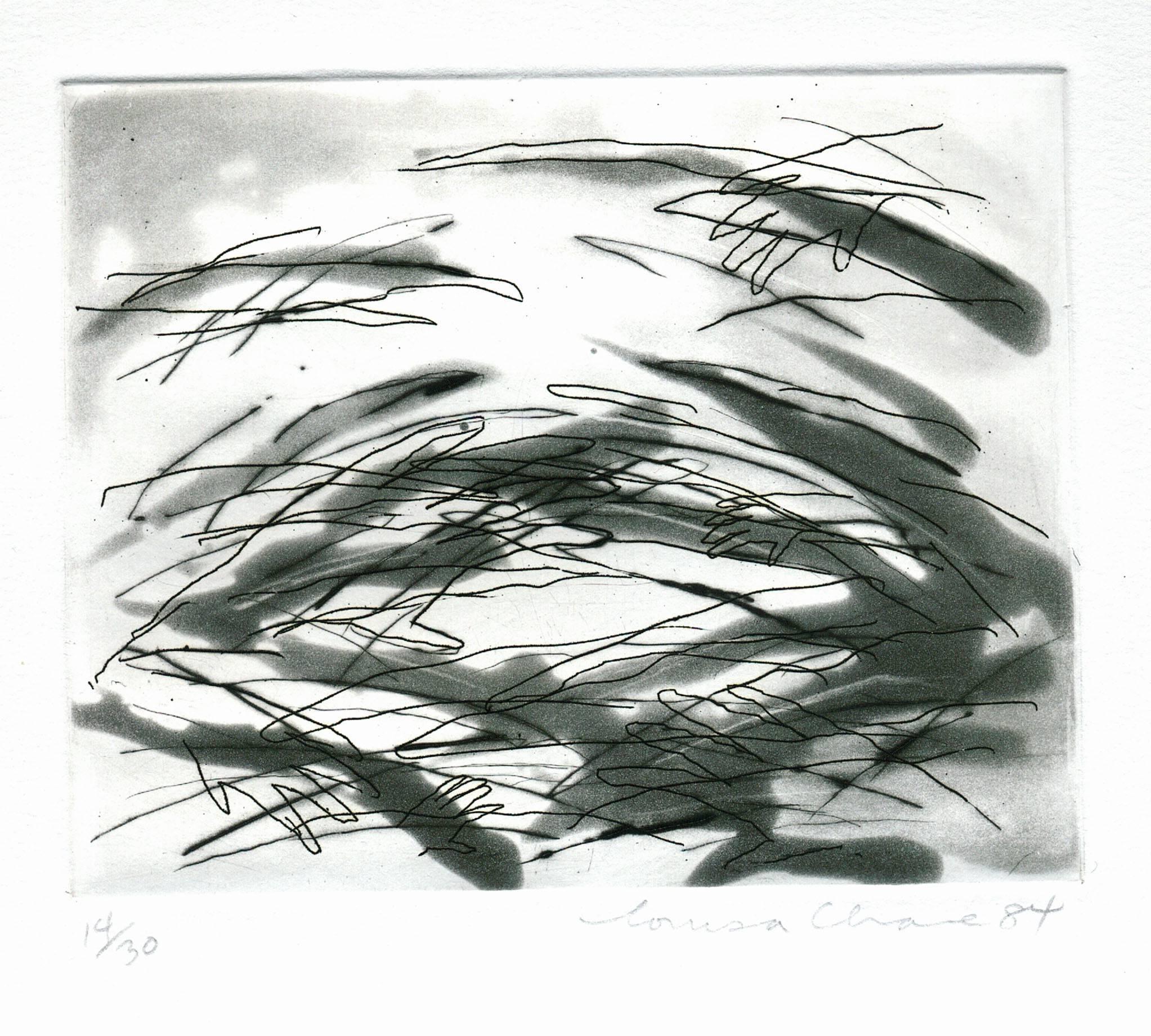 Portfolio of Six Untitled Etchings - Contemporary Print by Louisa Chase