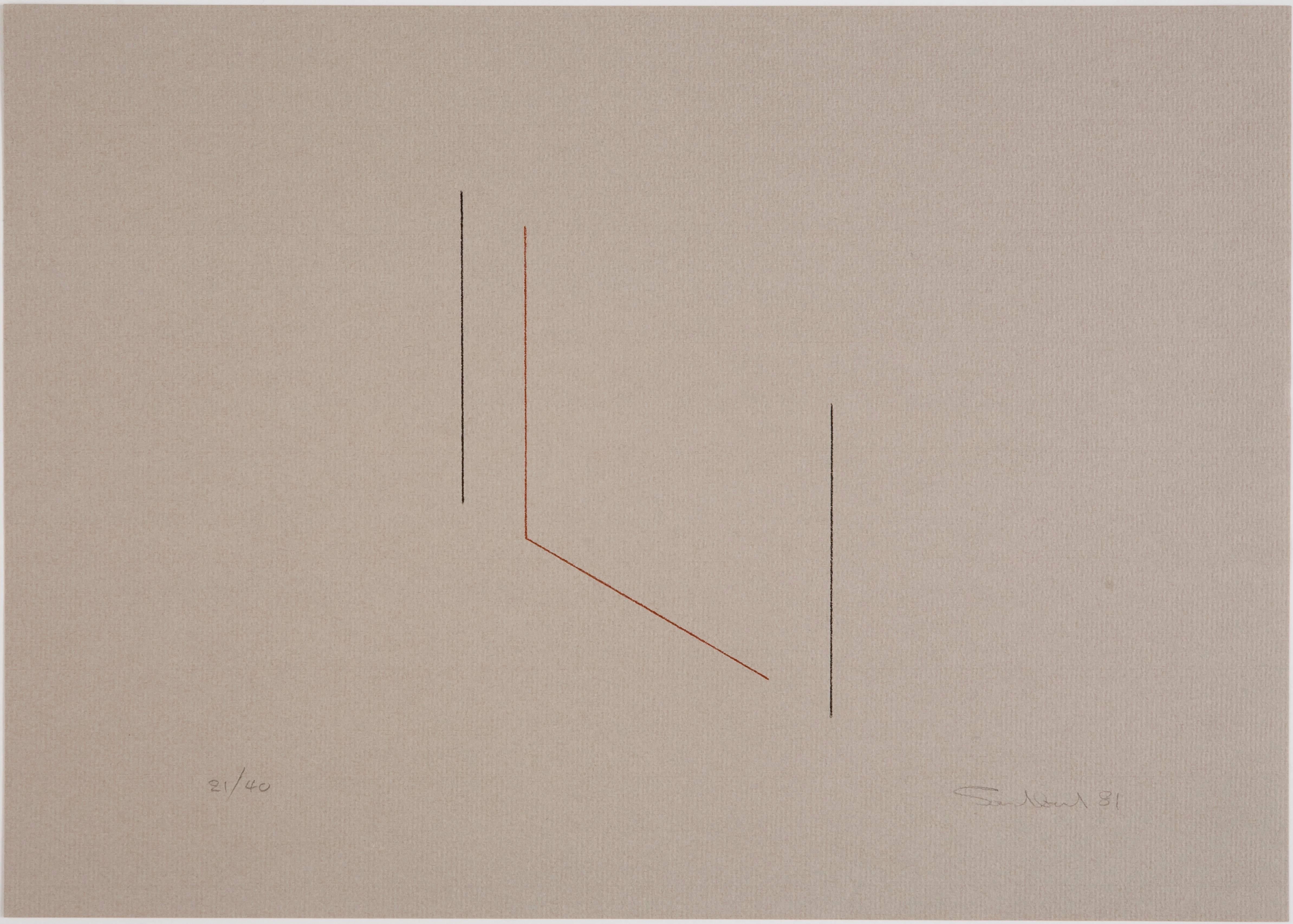 Fred Sandback Abstract Print - Untitled (Jahn 84)