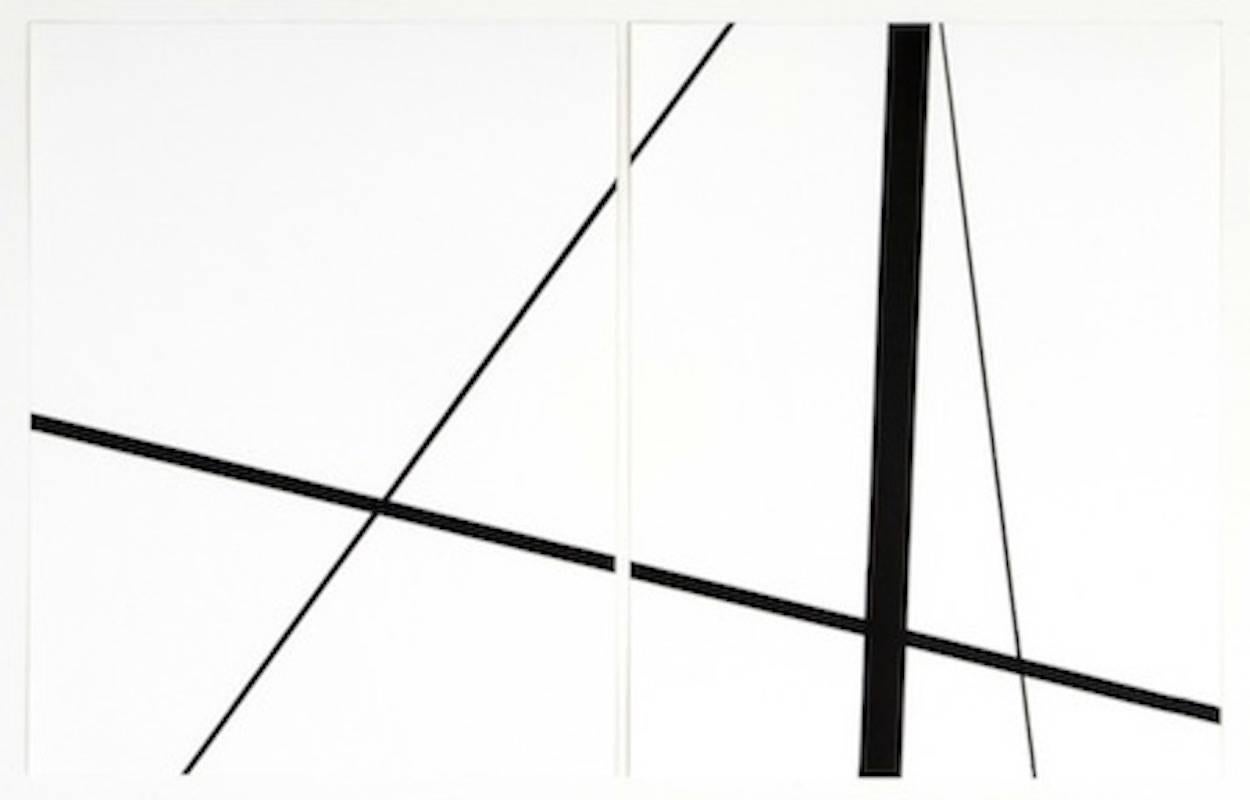 Fred Sandback Abstract Print - Untitled (Diptych)