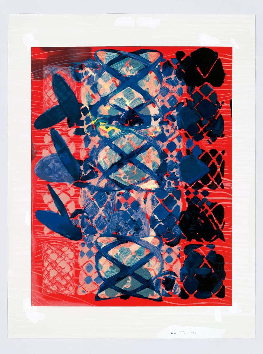 "Illustrated Set" by Terry Winters (Red, Blue, Expressionist, Abstract, Print)