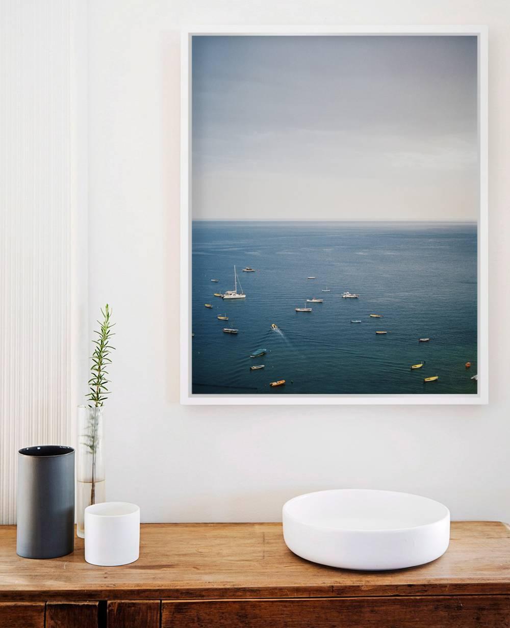 Seascape (Boats in Harbor) - Photograph by Simon Watson