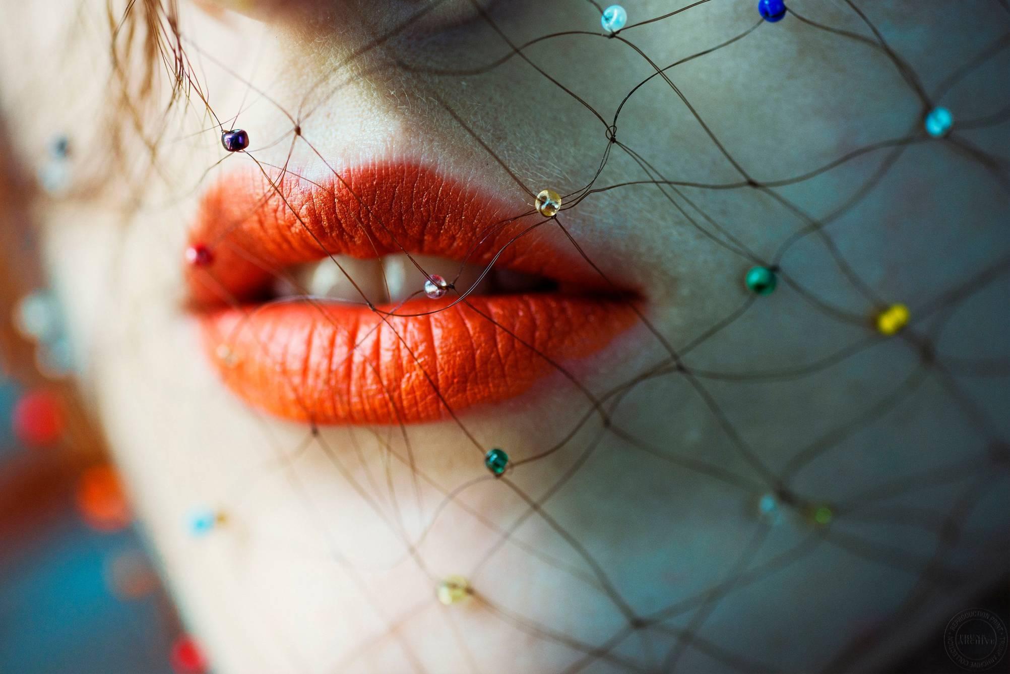 Christopher Anderson Color Photograph - Beauty Portrait (Red Lips)