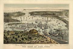 Port of New York.  Vogelaugesicht aus der Battery mit Blick nach Süden.