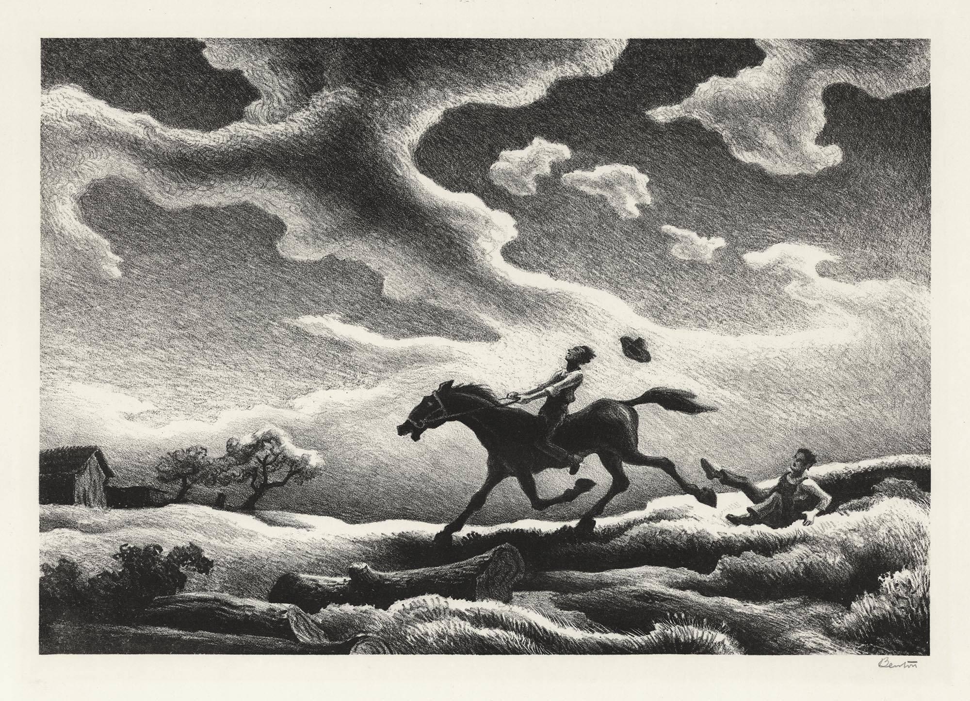 Spring Tryout. - Print by Thomas Hart Benton