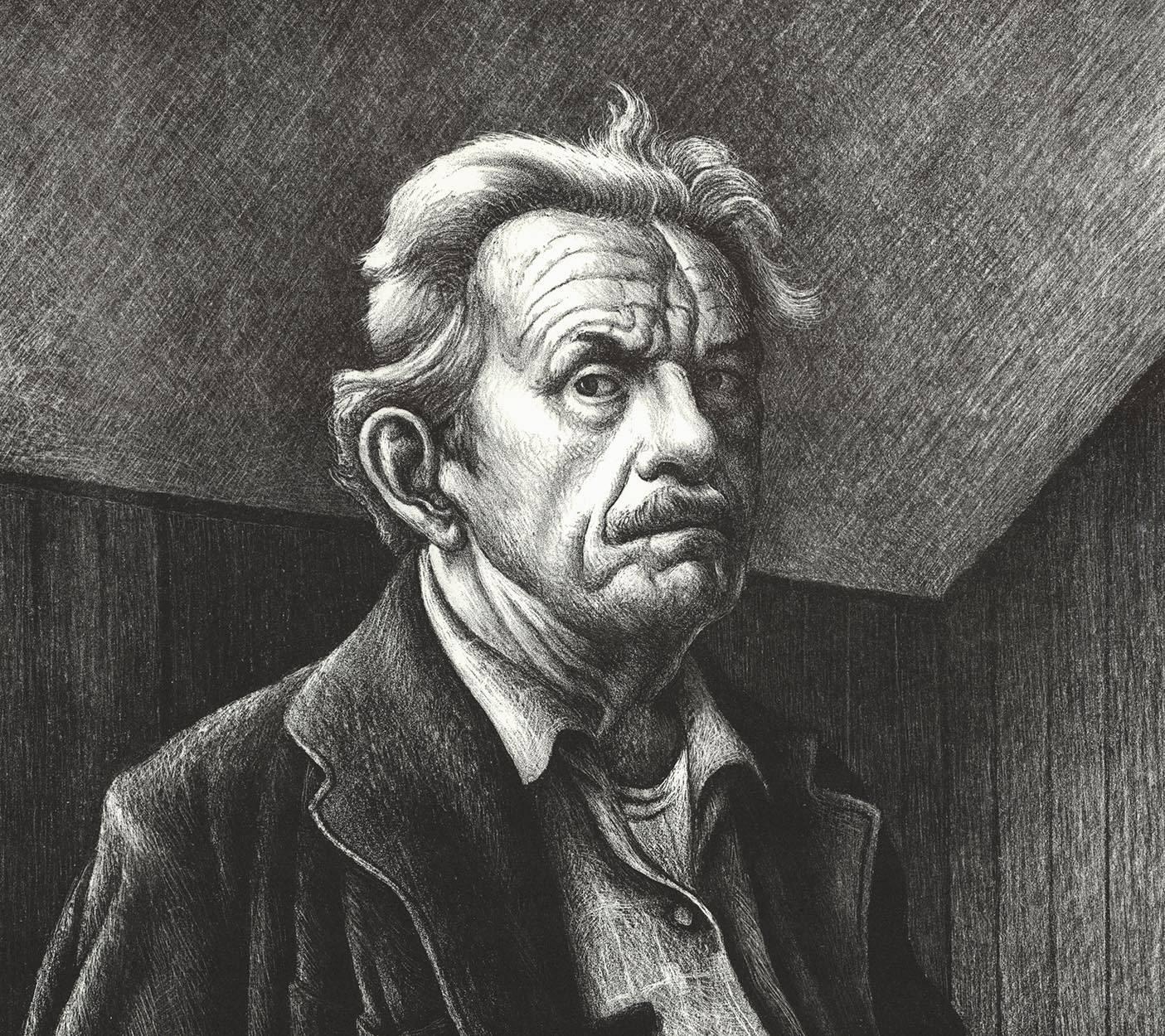 Self-Portrait. - Print by Thomas Hart Benton