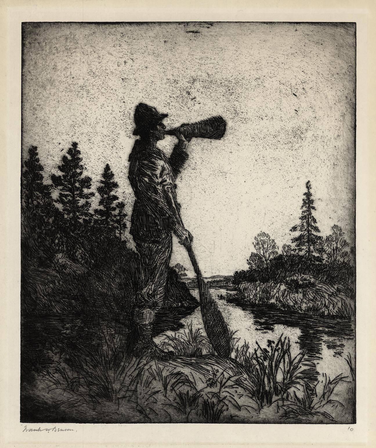 The Moose Caller. - Print by Frank Weston Benson