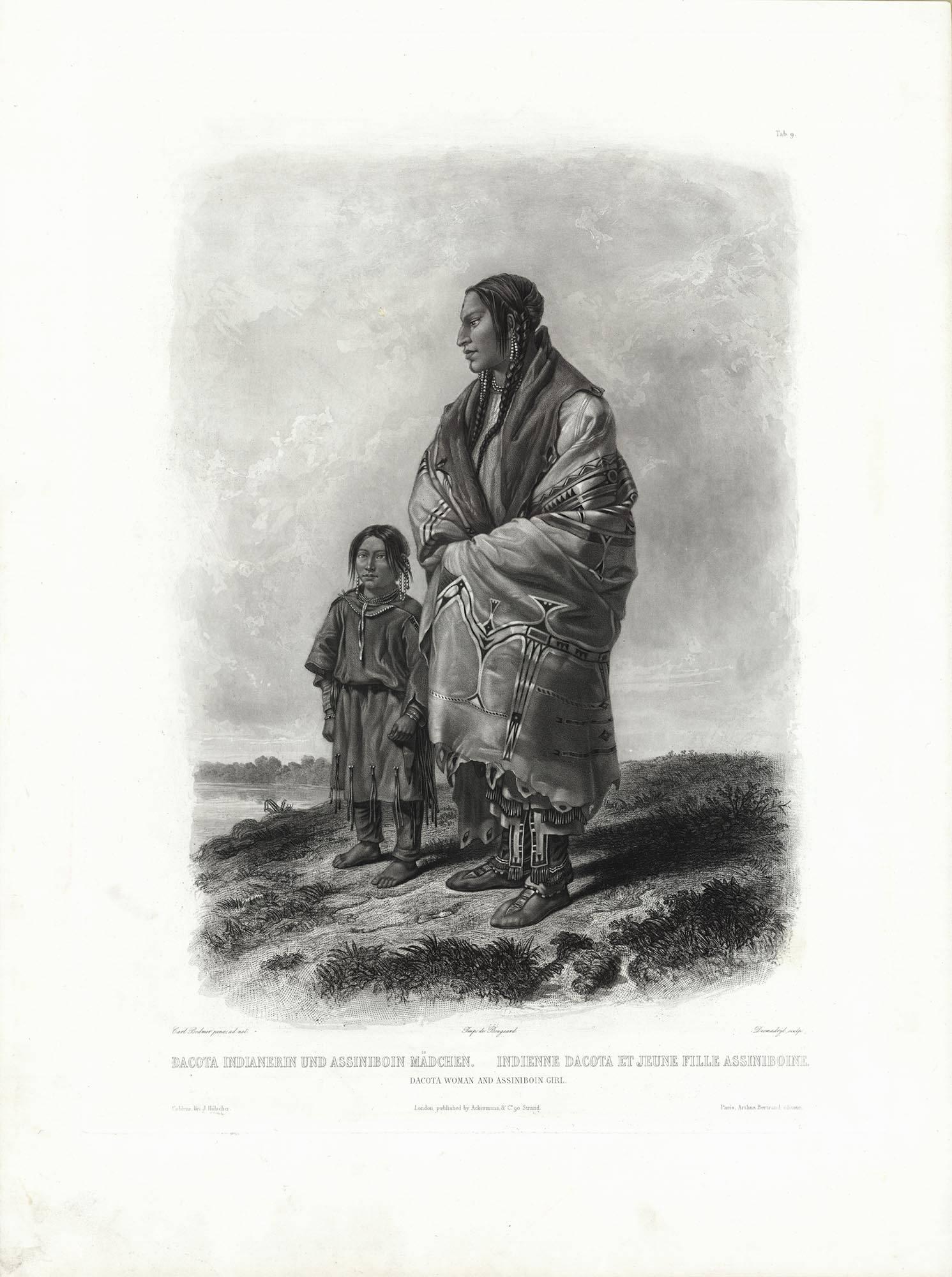 Dacota Woman and Assiniboin Girl.  Tab 9.