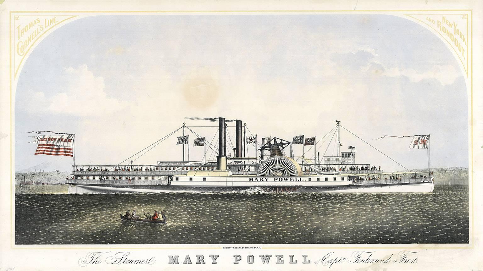 Charles Parsons Landscape Print - THE STEAMER MARY POWELL. CAPTN. FERDINAND FROST