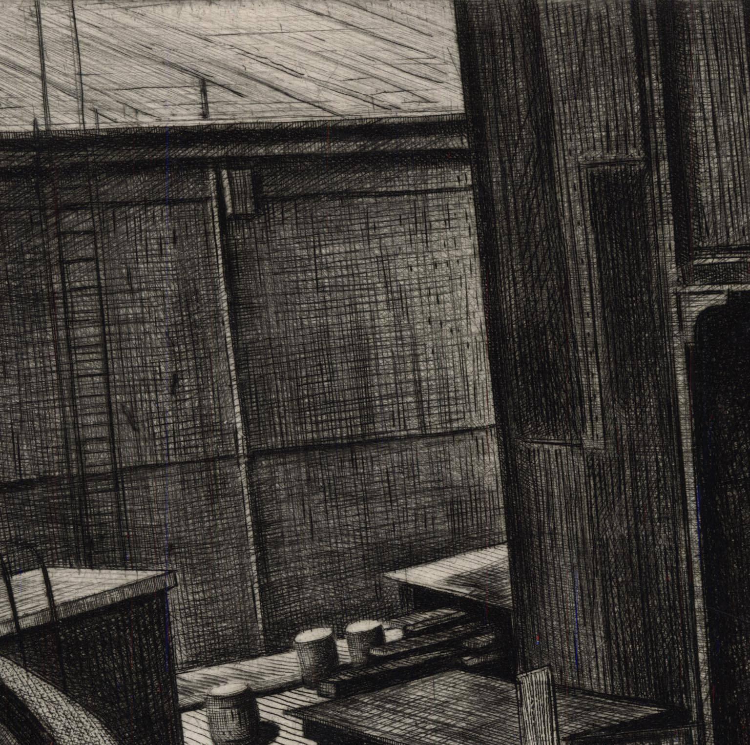 This drypoint from 1942 was printed in a very small edition.  Signed under the image in pencil at the lower right.  

Armin Landeck (1905-1984) was born in Crandon, Wisconsin, June 4, 1905.  He studied first at the University of Michigan in Ann