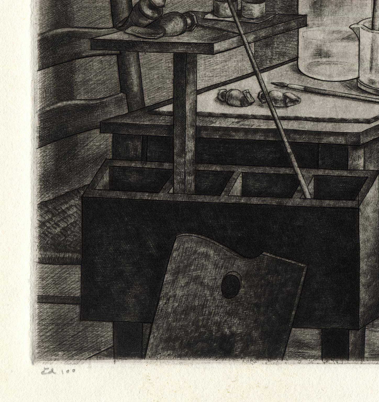 Armin Landeck a réalisé cette pointe sèche en 1936 dans une édition de 100 exemplaires.  Signé au crayon juste sous l'image en bas à droite et portant l'inscription 