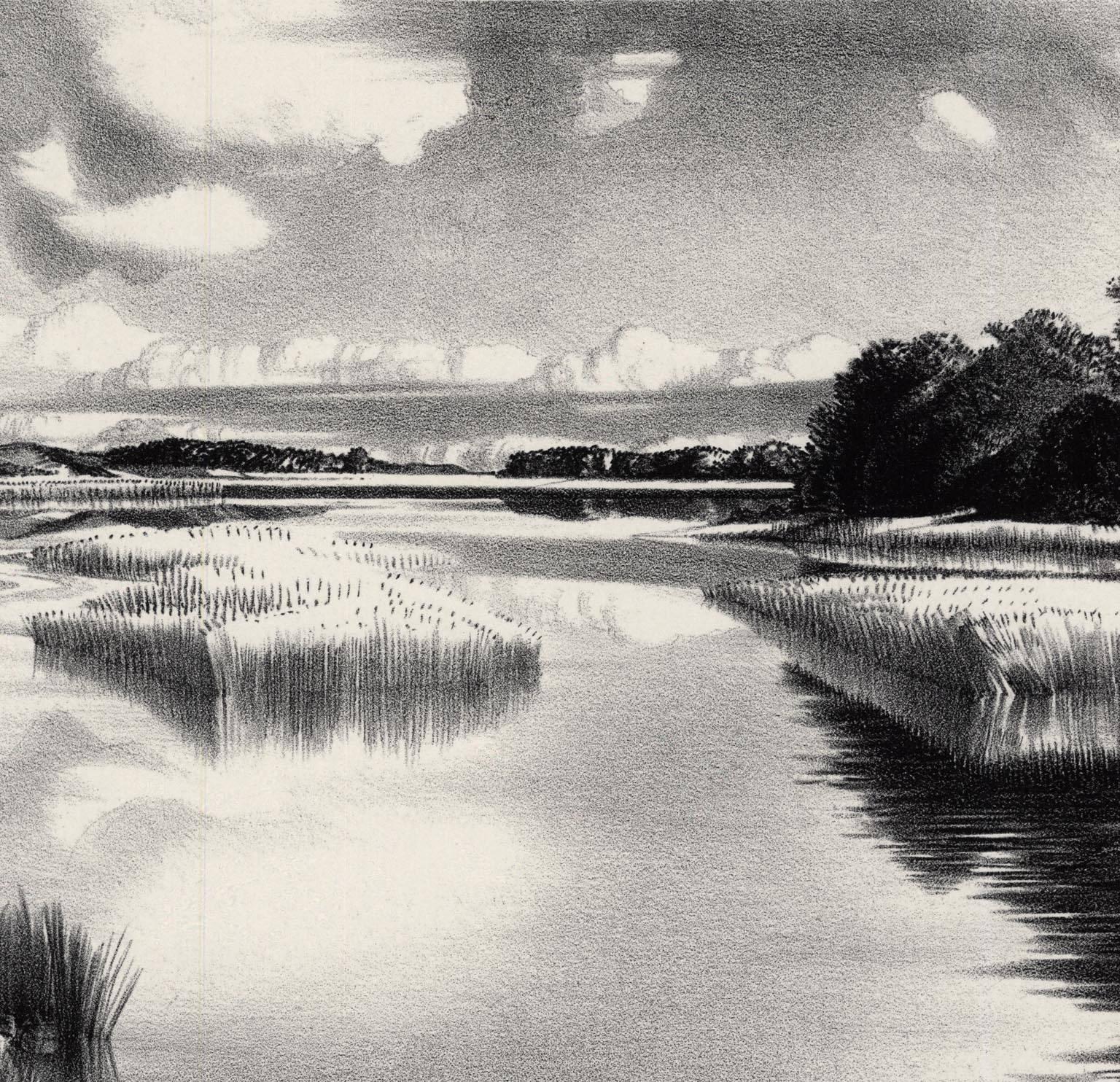 Lonely River. - American Realist Print by Stow Wengenroth