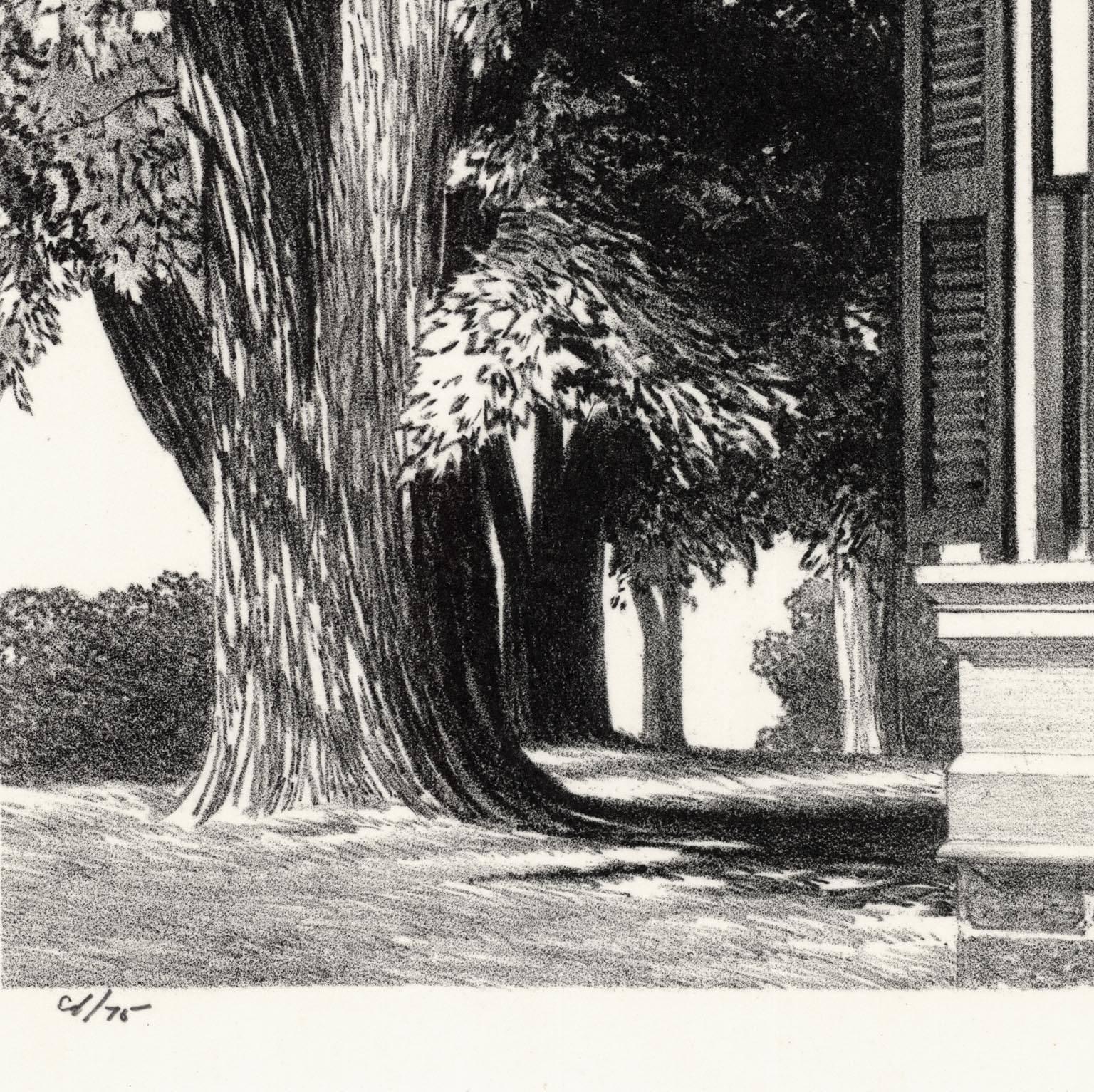 This Wengenroth lithograph was printed in 1974 in an edition of 75 impressions.  Signed in pencil in the lower right and inscribed "Ed/75" in the lower left.  The paper size is 13 1/4 x 17 1/4" and the image size is 9 x 13 1/8"