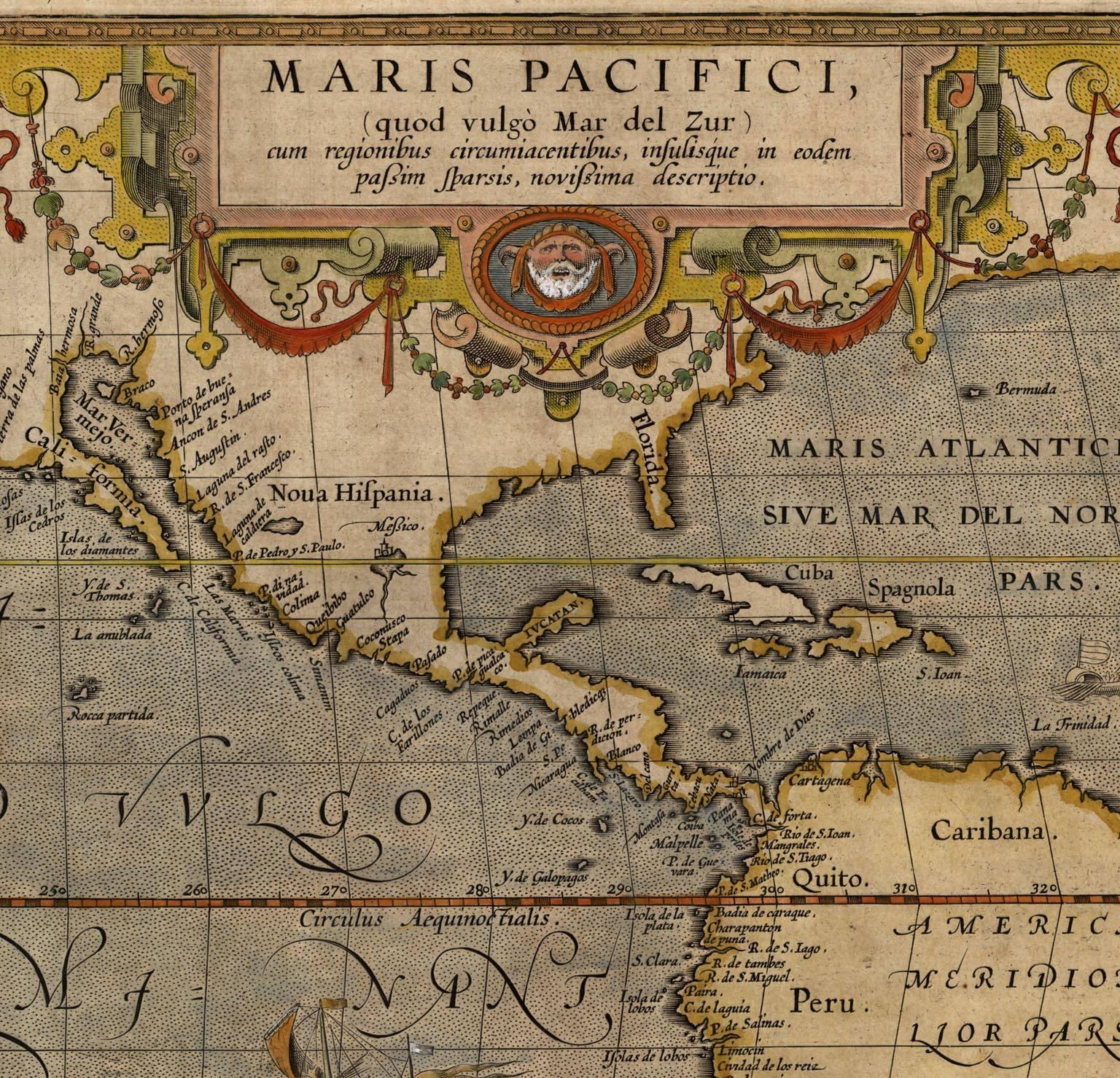 Maris Pacifici, (quod vulgo Mar del Zur).... - Print by Abraham Ortelius