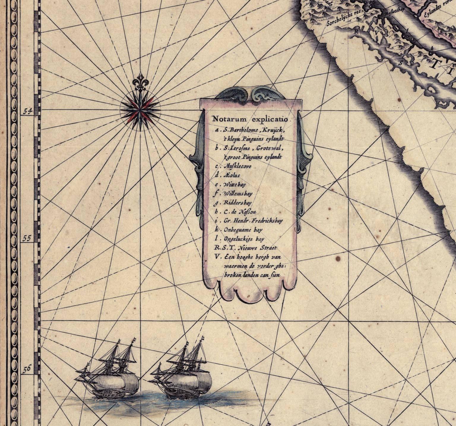 Tabula Magellanica, qua Tierra del fuego, cum celeberrimis fretis a F. Magellano - Print by Joan (Johannes) Blaeu