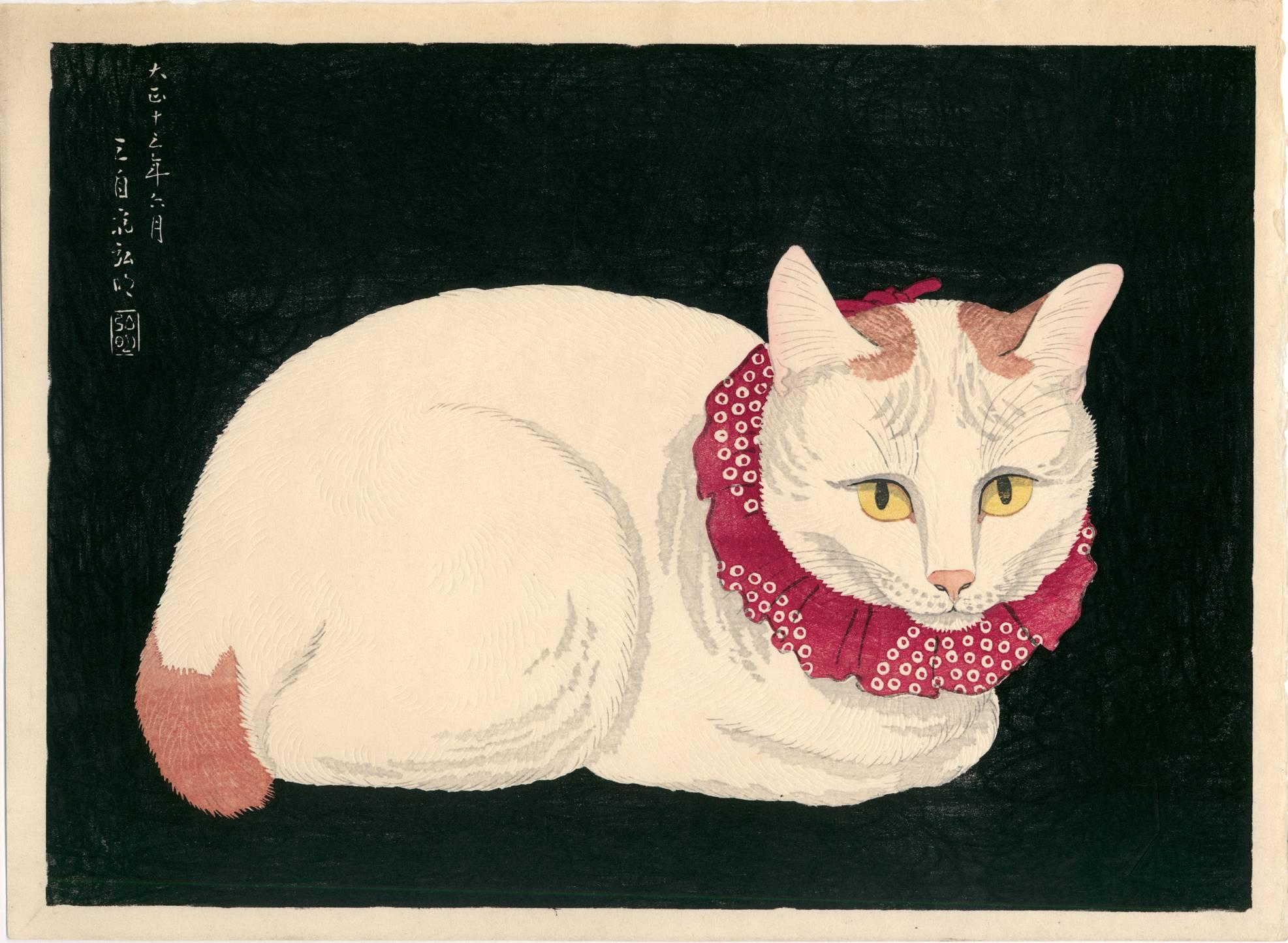 Takahashi Hiroaki (Shotei). Animal Print - Tama The Cat