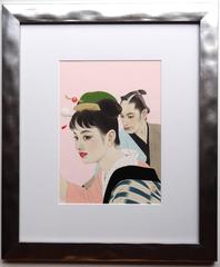 Pittura originale per la copertina di una rivista giapponese o di un romanzo d'amore