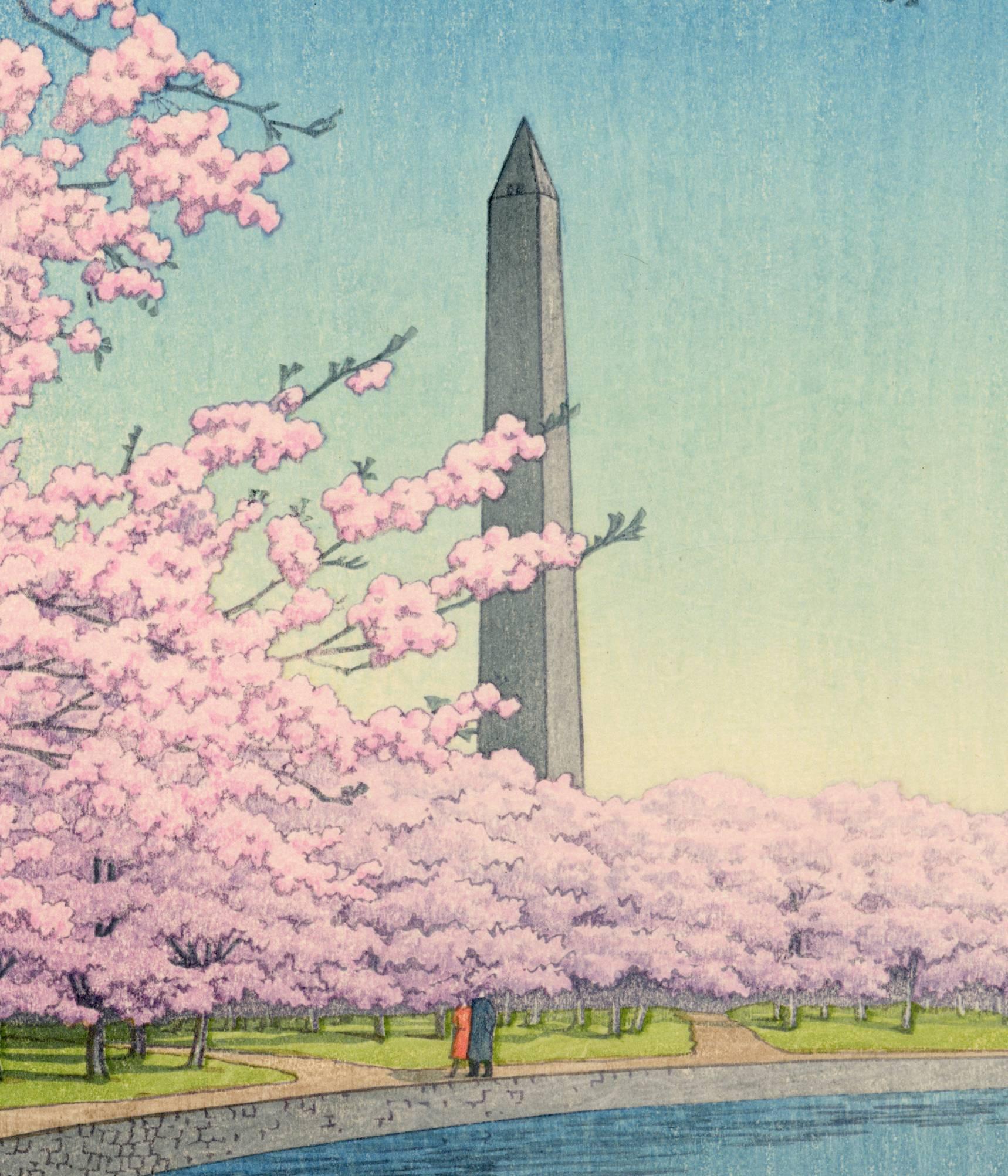 The Washington Monument on the Potomac - Print by Kawase Hasui
