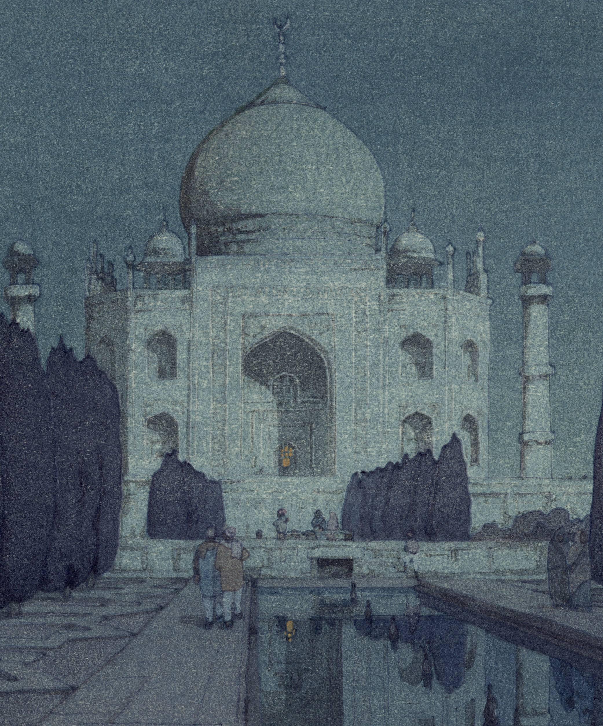 The Taj Mahal Gardens (Night) - Print by Hiroshi Yoshida
