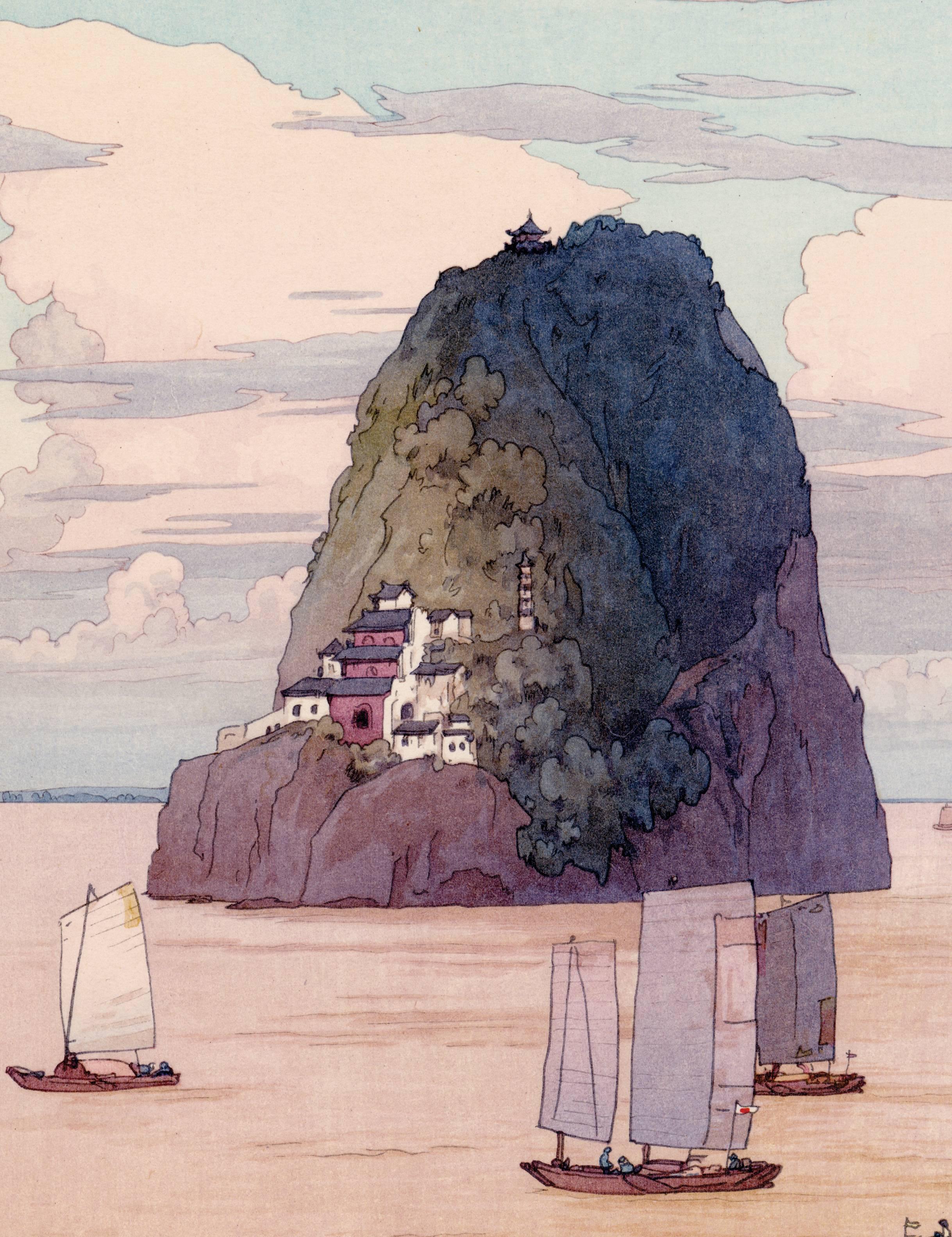 Shokozan (The Chinese Island Xiaogushan) - Print by Hiroshi Yoshida