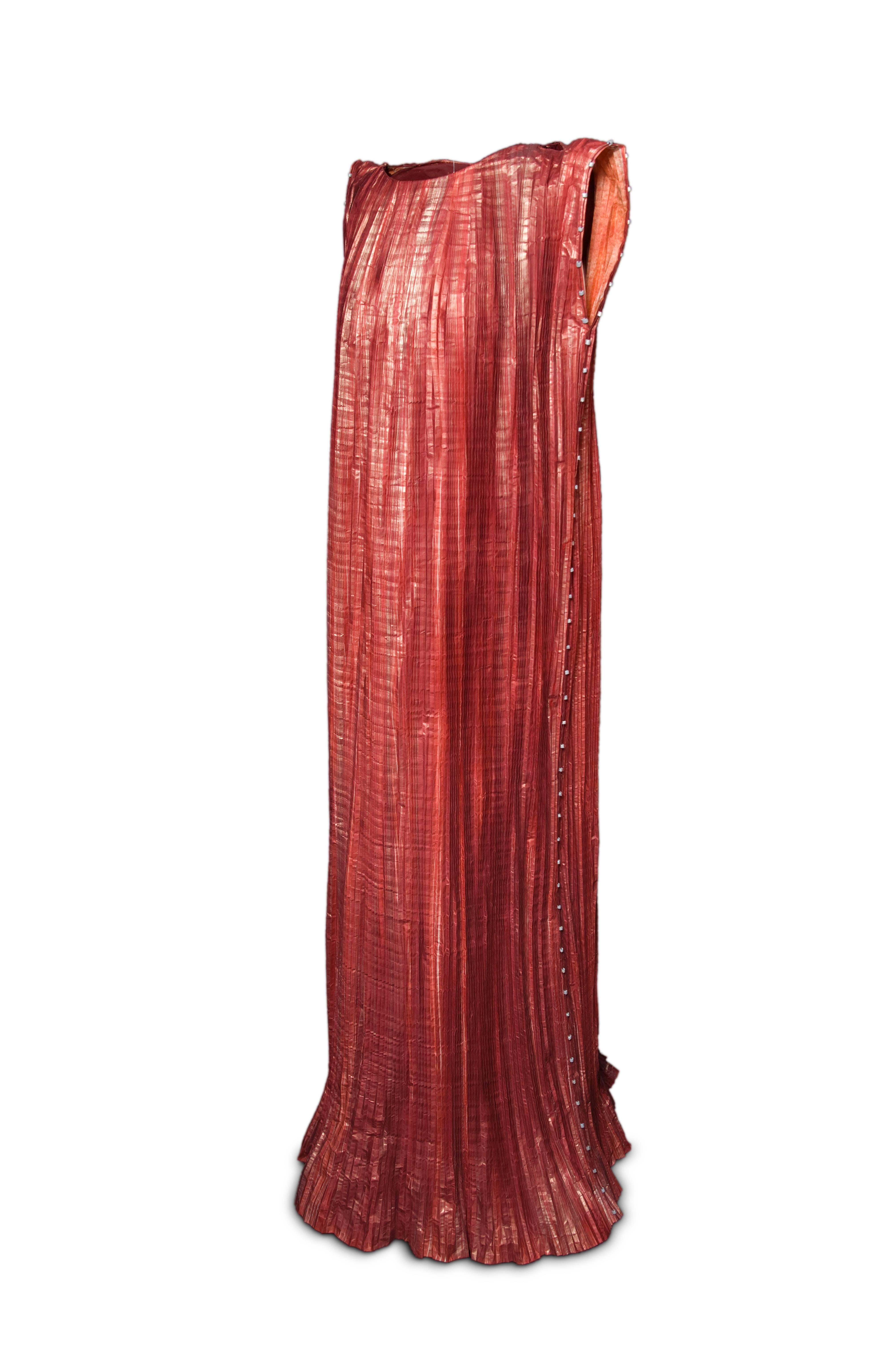 Isabelle de Borchgrave Still-Life Sculpture - Dark Pink Delphos Dress