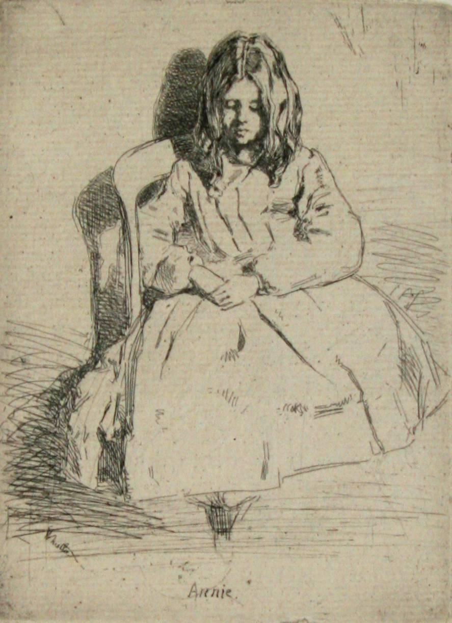 James Abbott McNeill Whistler Portrait Print - Annie Seated