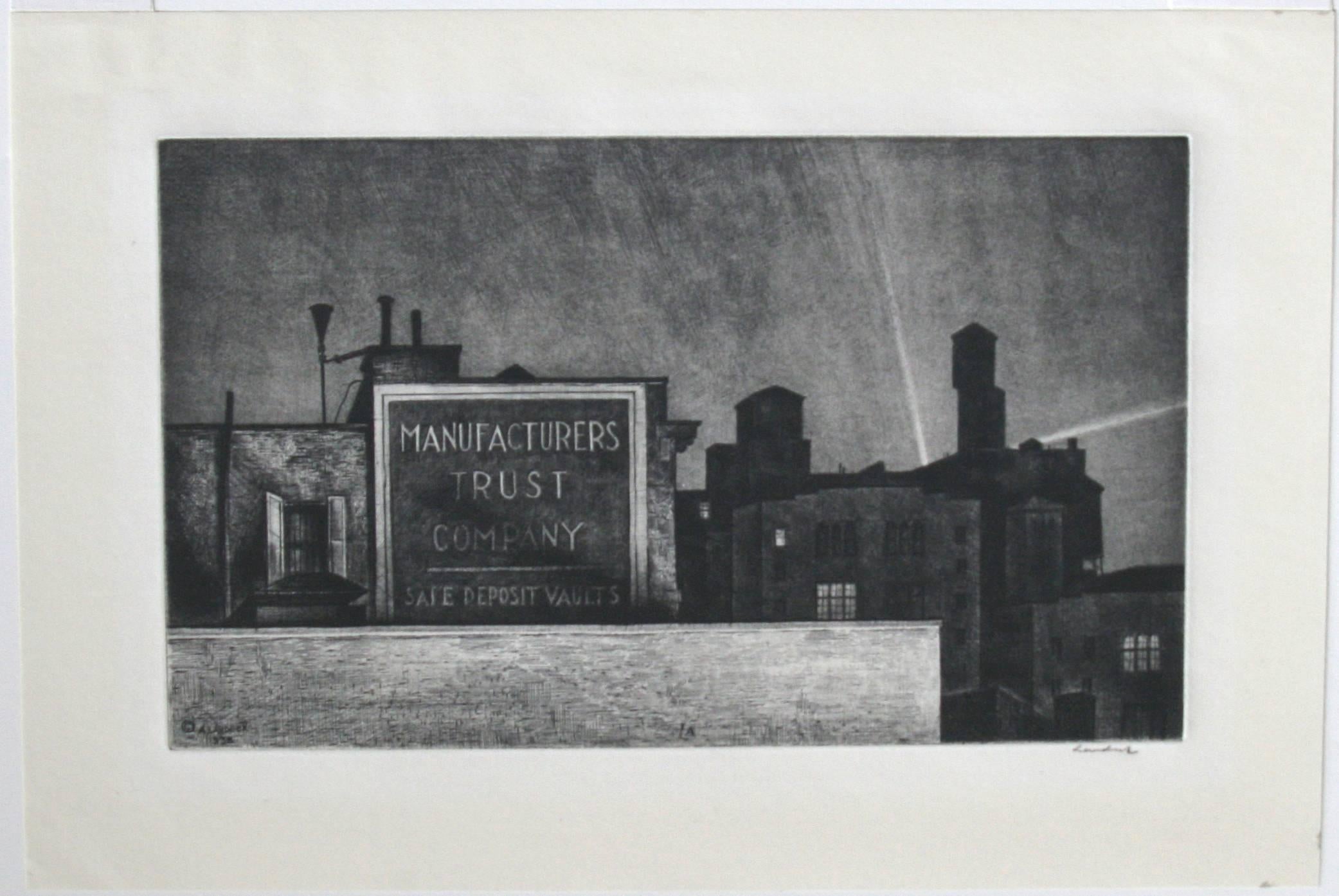Manhattan Nocturne – Print von Armin Landeck