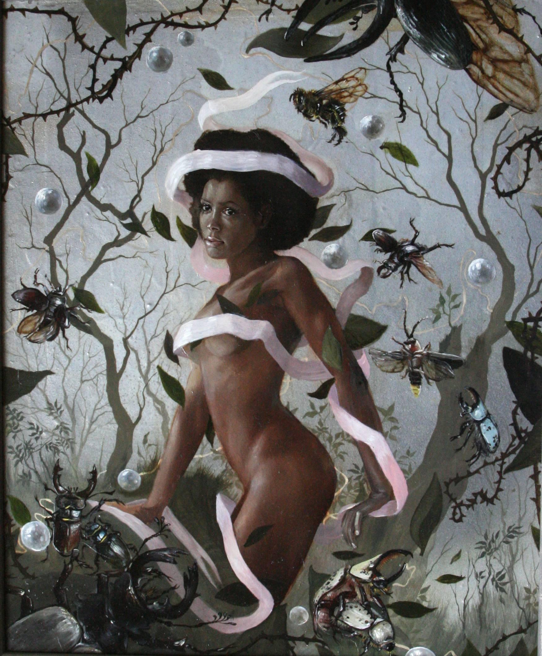 Hortus Conclusis (Enclosed Garden) - Painting by Catherine (Therin) Brooks, B.F.A.