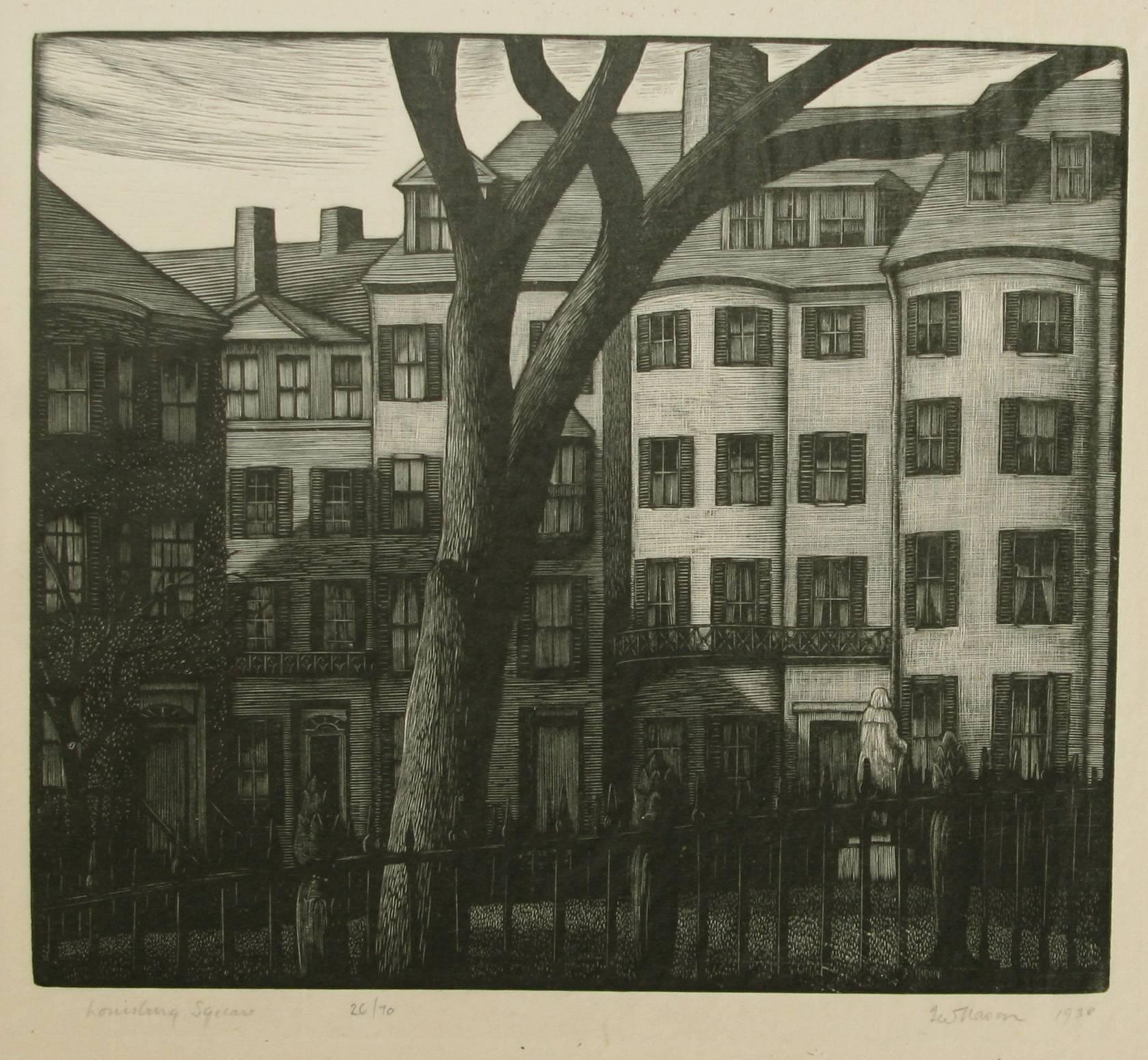 Louisburg Square - Print by Thomas Willoughby Nason
