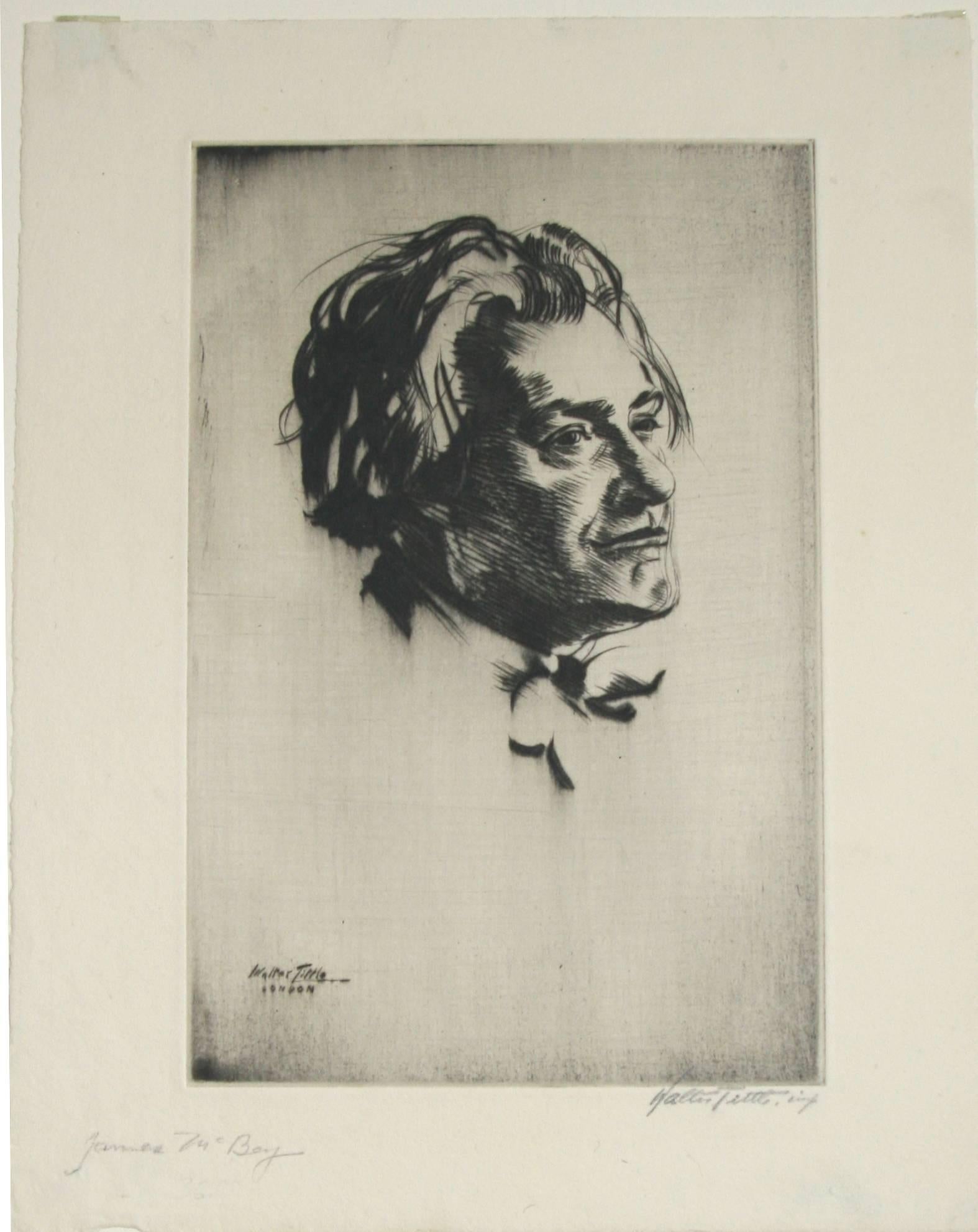 Portrait of James McBey. - Print by Walter Tittle